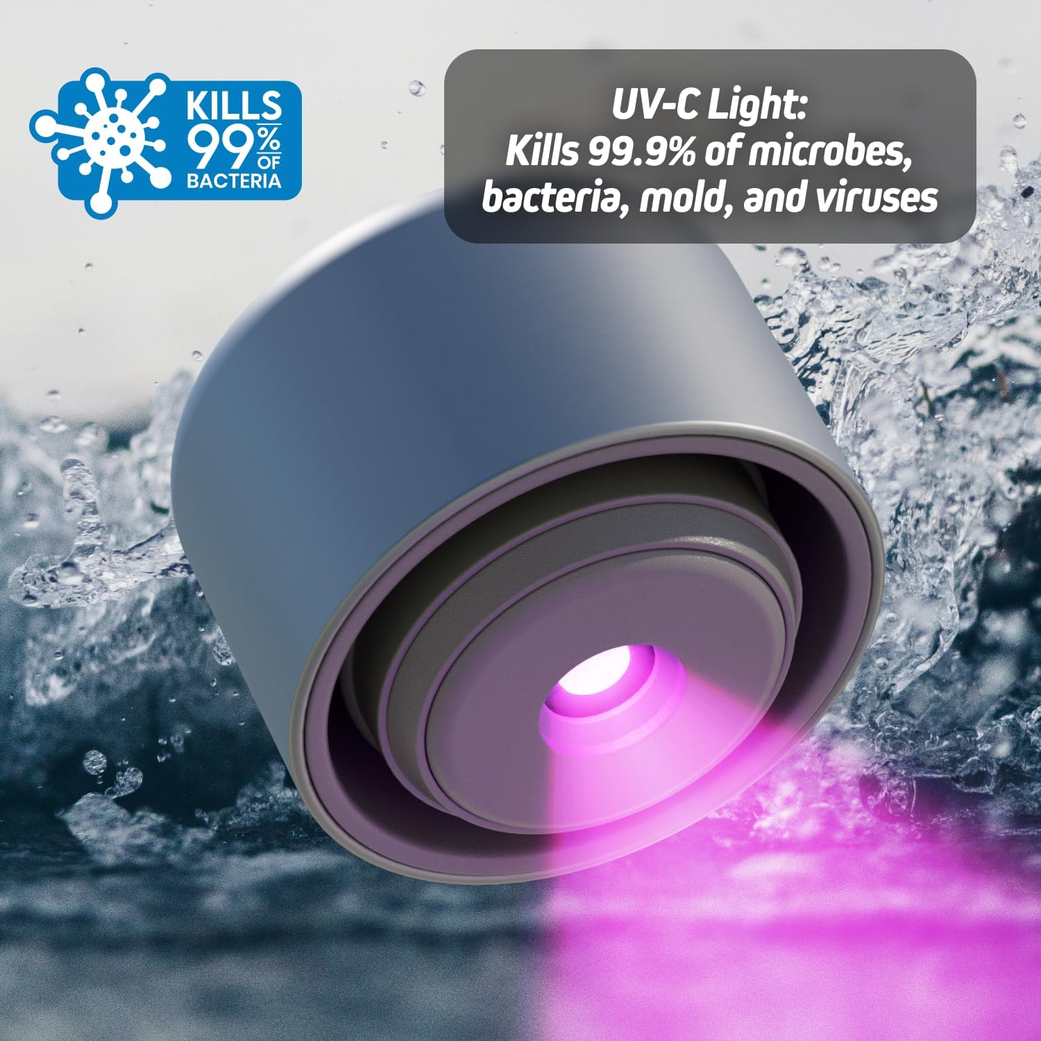 Self-Cleaning Insulated Stainless Steel UV Water Bottle
