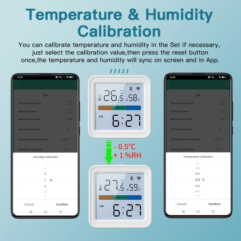 WiFi Temperature Humidity Sensor Smart Life Backlight Hygrometer Thermometer Sensor