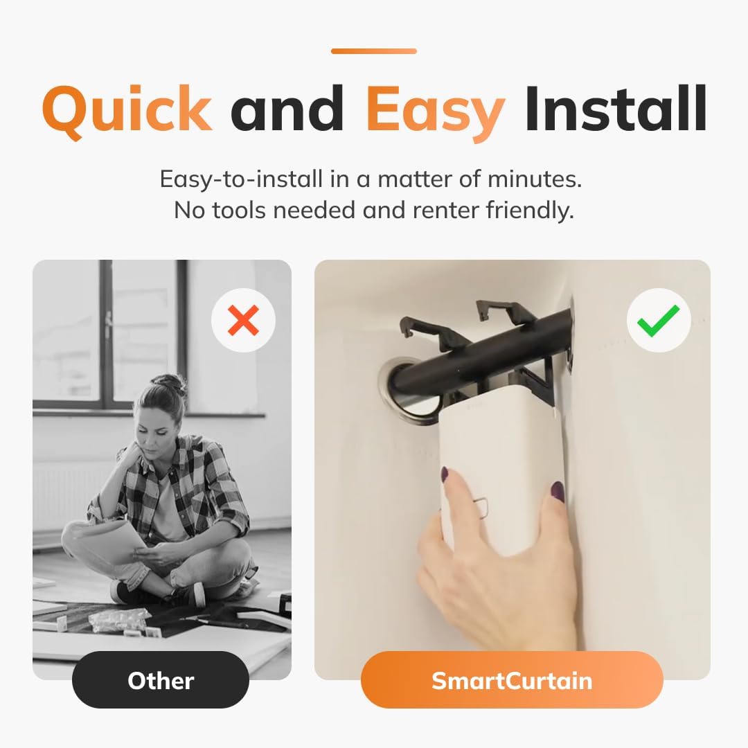 Motorized Smart Curtains with App & Voice Control