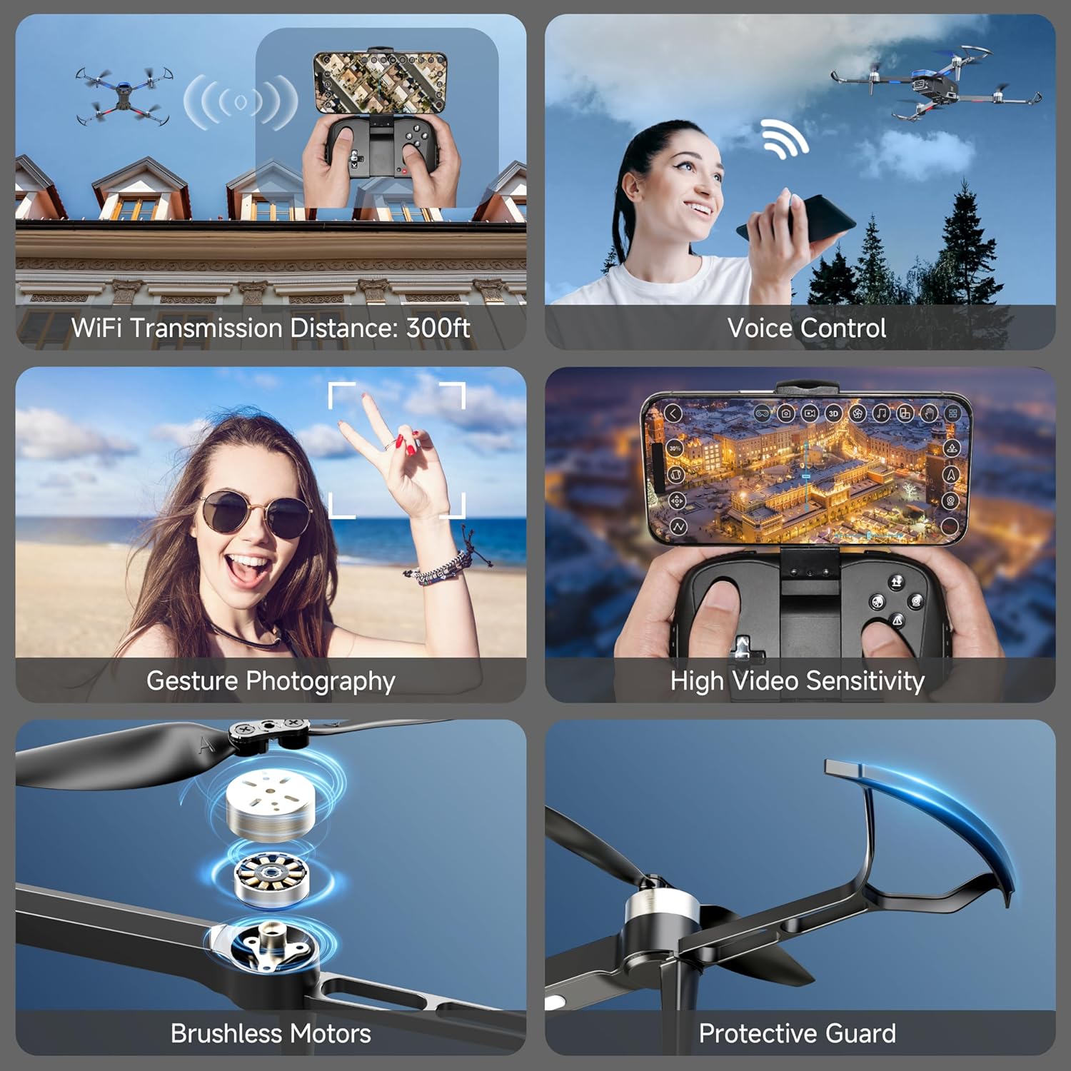4K Camera Drone with Brushless Motor