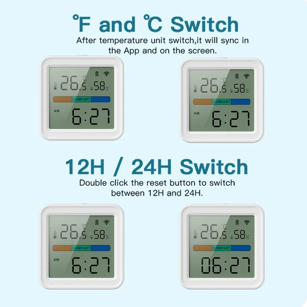 WiFi Temperature Humidity Sensor Smart Life Backlight Hygrometer Thermometer Sensor