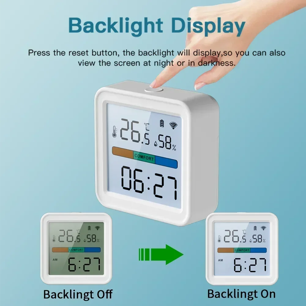 WiFi Temperature Humidity Sensor Smart Life Backlight Hygrometer Thermometer Sensor