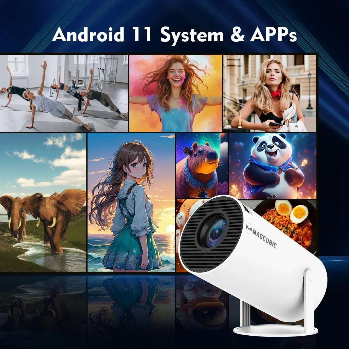 Projector 4K Android 11 Dual Home Cinema Outdoor Projector